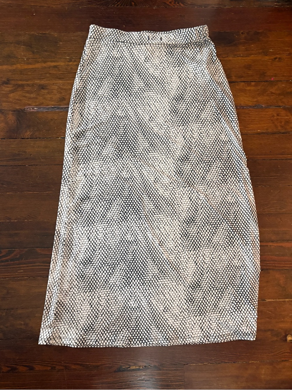 Michael kors black white snakeskin jersey midi stretch skirt size M